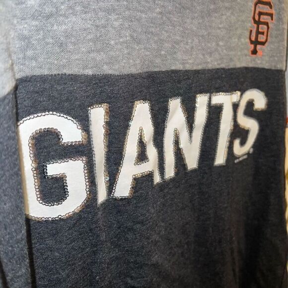 Women’s 4 her San Francisco Giants sequined T-shirt baseball MLB size L - Picture 5 of 5